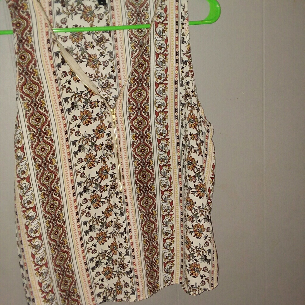 Floral zip tank